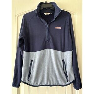 Vineyard Vines Dreamcloth Blue Colorblock Quarter Zip Pullover Sweatshirt Size S